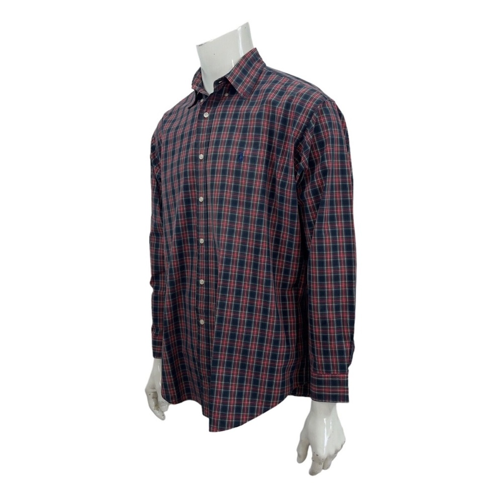 Polo Ralph Lauren Blake Mens Casual Dress Shirts Red Checked Plaid Large L